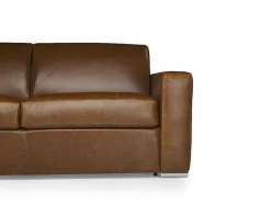 LINEA SOFA Slaapbank Met Matras-Driezits-Slaapbank 100% Buffelleer Delectea Ii - Kleur: Vintage Karamel