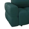 Vente-unique Designer Zitbank-Driezitsslaapbank Van Blauwgroene Bouclestof Issoro