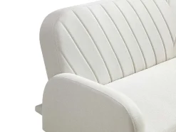Vente-unique Scandinavisch-Driezitsslaapbank Van Cremekleurige Stof Venafra