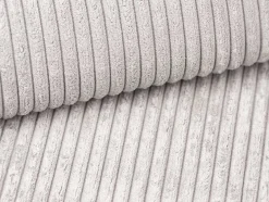 Vente-unique Fluweel / Suede-Driezitsslaapbank Van Cremewit Ribfluweel Tilia.