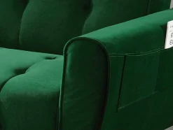 Vente-unique Zitbank-Driezits-Slaapbank Van Fluweel Polani - Dennengroen