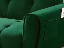 Vente-unique Klik-Klak En Bz Slaapbank-Driezits-Slaapbank Van Fluweel Polani - Antraciet