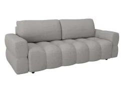 Vente-unique Designer Zitbank-Driezitsslaapbank Van Lichtgrijze Bouclestof Issoro