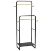 Vente-unique Kleine Opberger En Slaapkameraccessoire-Dubbele Kledingrek Selin - L65 Cm - Zwart Metaal En Beukenhout