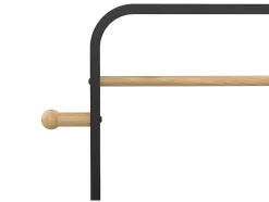 Vente-unique Kleine Opberger En Slaapkameraccessoire-Dubbele Kledingrek Selin - L65 Cm - Zwart Metaal En Beukenhout