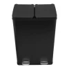 Monstershop Keukenaccessoire En -Opbergruimte-Dubbele Pedaalemmer 60 L - Zwart