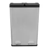 Monstershop Keukenaccessoire En -Opbergruimte-Dubbele Pedaalemmer 60 L - Zilver