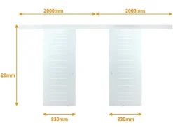 Vente-unique Schuifdeur-Dubbelwandige Schuifdeur - H205 X L166Cm - Gehard Glas - Astana