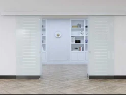 Vente-unique Schuifdeur-Dubbelwandige Schuifdeur - H205 X L166Cm - Gehard Glas - Astana