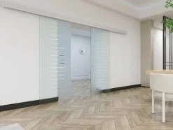 Vente-unique Schuifdeur-Dubbelwandige Schuifdeur - H205 X L166Cm - Gehard Glas - Astana