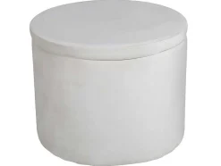 Venture Home Poef-Dunken Poef, Hocker Met Opbergruimte O51Cm Velours Beige.