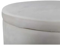 Venture Home Poef-Dunken Poef, Hocker Met Opbergruimte O51Cm Velours Beige.