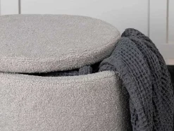 Venture Home Poef-Dunken Poef, Hocker Met Opbergruimte O51Cm Teddystof Bruin.
