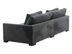 Vente-unique Modulair-Durham Bank 3 Persoons Fluweel Donkergrijs.
