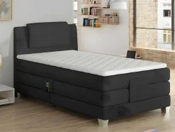 Palacio Elektrisch Relaxatiebed-Eenpersoons Boxspring Met Elektrische Bedbodem + Matras En Dekmatras Castel - 100X200Cm - Antraciet