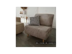 Vente-unique Uitklapbare Fauteuil-Eenpersoons Slaapbank Van Fluweel Ribstof Palula - Lichtgrijs