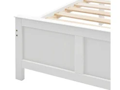 ModernLuxe Tweepersoonsbed-Eenpersoonsbed 90X200Cm In Massief Hout Met 2 Laden - Wit