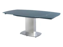 Vente-unique Eettafel-Eettafel Talicia Uitschuifbaar Van Gehard Glas En Metaal - 6 Tot 8 Personen - Grijs