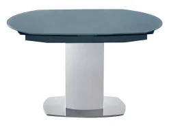 Vente-unique Eettafel-Eettafel Talicia Uitschuifbaar Van Gehard Glas En Metaal - 6 Tot 8 Personen - Grijs