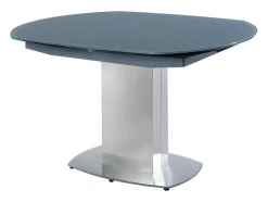 Vente-unique Eettafel-Eettafel Talicia Uitschuifbaar Van Gehard Glas En Metaal - 6 Tot 8 Personen - Grijs