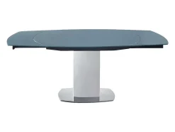Vente-unique Eettafel-Eettafel Talicia Uitschuifbaar Van Gehard Glas En Metaal - 6 Tot 8 Personen - Grijs