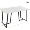 ModernLuxe Eettafel-Eettafel 140X80 Cm - Metalen Structuur - Marmerpatroon Fineer - Wit & Zwart