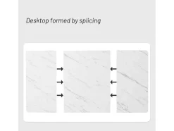 ModernLuxe Eettafel-Eettafel 140X80 Cm - Metalen Structuur - Marmerpatroon Fineer - Wit & Zwart