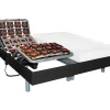 DREAMEA Elektrisch Relaxatiebed-Elektrisch Bed Bedbodem En Matras Latex-Instap Cassiopee Iii Van - Zwart - Motoren Okin - 2X70X190 Cm