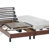 DREAMEA Elektrisch Relaxatiebed-Elektrisch Relaxbed Met Matras Met Latex-Instap Tyndare Van - Kersenhout - 2 X 80 X 200 Cm