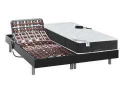 DREAMEA Elektrisch Relaxatiebed-Elektrisch Relaxbed Met Vormgeheugen Phanes Van - Okin Motoren - 2 X 70 X 190 Cm - Zwart