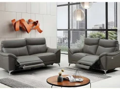 Vente-unique Bankstel 3+2-Elektrische 3+2 Zits Relaxbank Van Leer Metronomya - Taupe