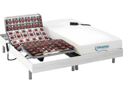 DREAMEA Elektrisch Relaxatiebed-Elektrische Bedbodem En Matras Met Vormgeheugen Hesiode Iii Van - Motoren Okin - Wit - 2 X 90 X 200 Cm