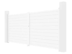 EXPERTLAND Hekjes & Poorten-Elektrische Draaipoort Van Aluminium L397 X H181 Cm Wit - Nazario