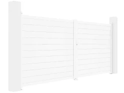 EXPERTLAND Hekjes & Poorten-Elektrische Draaipoort Van Aluminium L397 X H181 Cm Wit - Nazario
