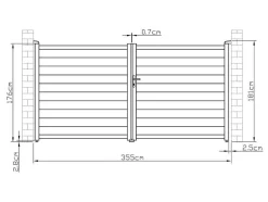 EXPERTLAND Hekjes & Poorten-Elektrische Draaipoort Van Aluminium L355 X H181 Cm Wit - Nazario