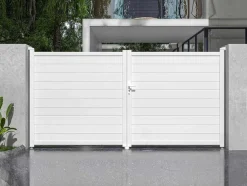EXPERTLAND Hekjes & Poorten-Elektrische Draaipoort Van Aluminium L355 X H181 Cm Wit - Nazario