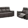 Vente-unique Bankstel 3+2-Elektrische Drie- & Tweezits Relaxbank Van Leer Isiris - Bruin