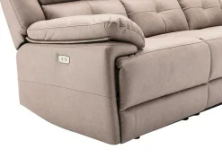 Vente-unique Elektrische Relaxbanken-Elektrische Driezits Relaxbank Van Stof - Taupe - Dolene