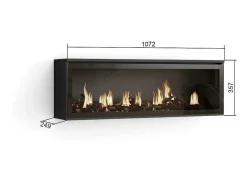 Skraut Home Haard-Elektrische Haard Led , 107X38X25Cm, Woonkamer - Eetkamer, Elektrische Haard, Zwart