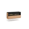 Skraut Home Haard-Elektrische Haard Led , 102X45X35Cm, 1 Opening, 1 Deur, Elektrische Haard, Hangend, Eiken/Zwart