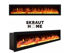 Skraut Home Haard-Elektrische Haard Led , 102X45X35Cm, 1 Opening, 1 Deur, Elektrische Haard, Hangend, Eiken/Zwart