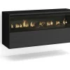 Skraut Home Haard-Elektrische Haard Led , 102X45X35Cm, 1 Opening, 1 Deur, Elektrische Haard, Hangend, Zwart