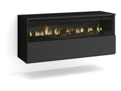 Skraut Home Haard-Elektrische Haard Led , 102X45X35Cm, 1 Opening, 1 Deur, Elektrische Haard, Hangend, Zwart