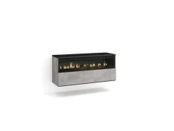 Skraut Home Haard-Elektrische Haard Led , 102X45X35Cm, 1 Opening, 1 Deur, Elektrische Haard, Hangend, Cement