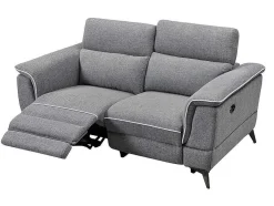 Vente-unique Bankstel 3+2-Elektrische Relaxbankstel 3+2 Macari - Stof - Grijs