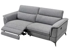 Vente-unique Bankstel 3+2-Elektrische Relaxbankstel 3+2 Macari - Stof - Grijs