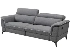 Vente-unique Bankstel 3+2-Elektrische Relaxbankstel 3+2 Macari - Stof - Grijs