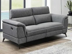 Vente-unique Bankstel 3+2-Elektrische Relaxbankstel 3+2 Macari - Stof - Grijs