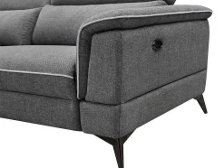 Vente-unique Bankstel 3+2-Elektrische Relaxbankstel 3+2 Macari - Stof - Grijs