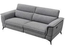 Vente-unique Bankstel 3+2-Elektrische Relaxbankstel 3+2 Macari - Stof - Grijs